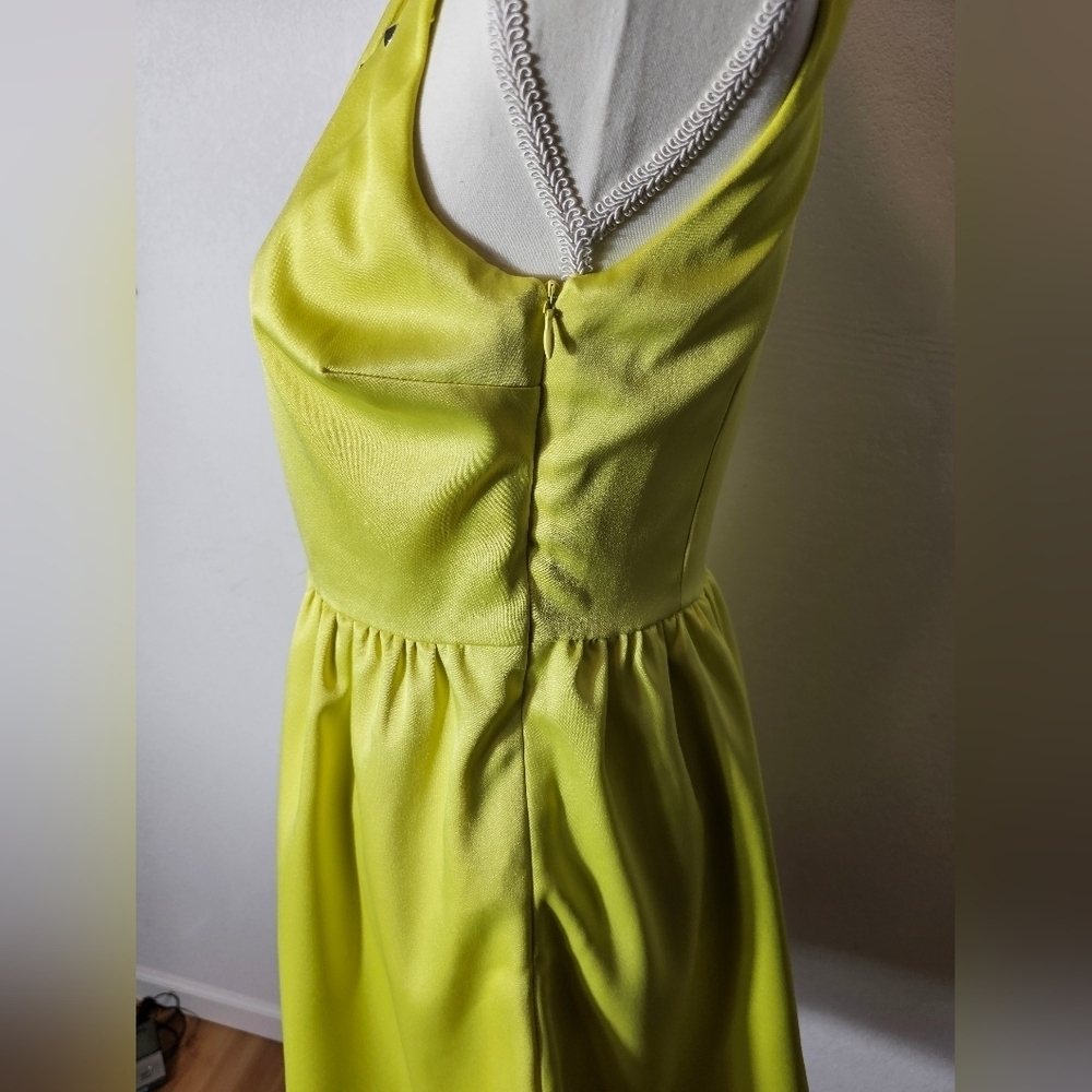 Eric & Lani Lime Green One Shoulder Studded Cocktail Dress Women's Size Large - Picture 7 of 9